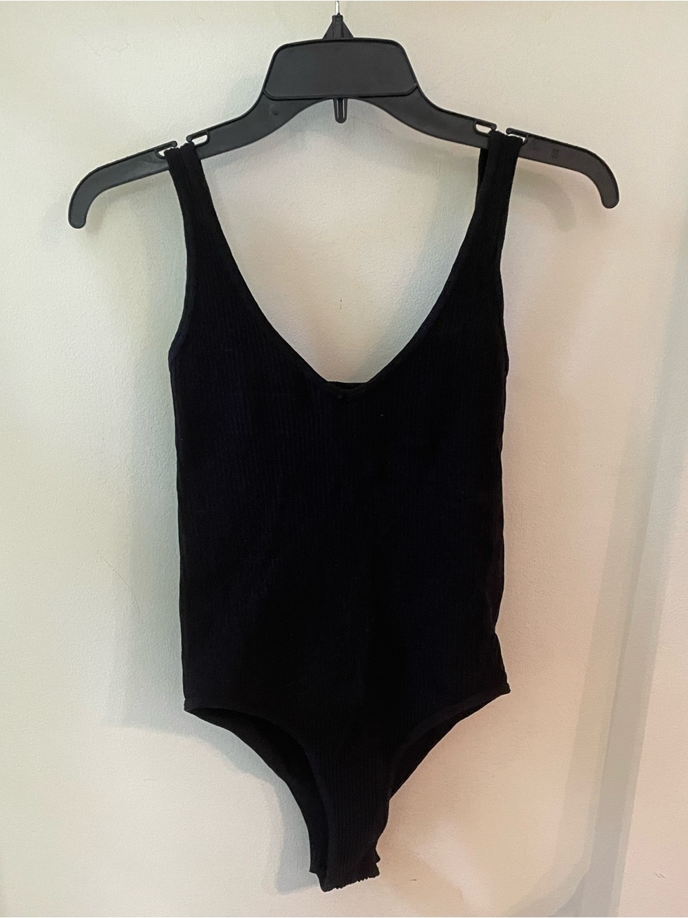 Aura | Black Ribbed Tank Top Bodysuit